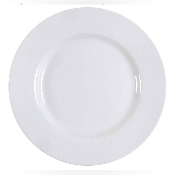 Pottery Barn White Ceramic Dinnerware Plate 10 1/2 Inches Round Deep Bowl Modern - Picture 8 of 11